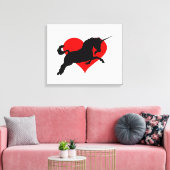 ロマンチックなユニコーン キャンバスプリント (インサイチュ (リビング))