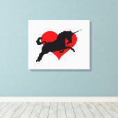 ロマンチックなユニコーン キャンバスプリント (インサイチュ (ウッドフロア))