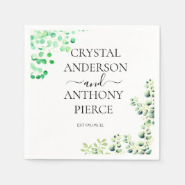 ロマンチックなユーカリをテーマにした庭園 スタンダードカクテルナプキン