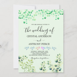 ロマンチックなユーカリをテーマにした庭園 招待状