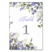ロマンチックなユーカリ&ラベンダー結婚ズ テーブルナンバー (裏面)