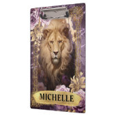 ロマンチックなライオンとパープルのバラファンタジー クリップボード (左)