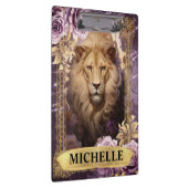 ロマンチックなライオンとパープルのバラファンタジー クリップボード (右)