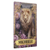 ロマンチックなライオンとパープルのバラファンタジー クリップボード (右)