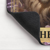 ロマンチックなライオンとパープルのバラファンタジー マウスパッド (コーナー)