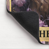 ロマンチックなライオンとパープルのバラファンタジー マウスパッド (コーナー)