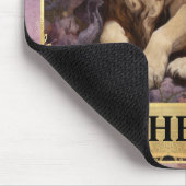 ロマンチックなライオンとパープルのバラファンタジー マウスパッド (コーナー)