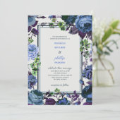 ロマンチックなライトスチールブルーキャベツバラ結婚ズ 招待状 (スタンド正面)