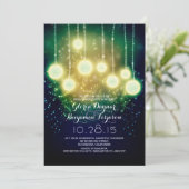 ロマンチックなライト婚約パーティの招待 招待状 (スタンド正面)