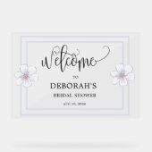 ロマンチックなライラックの花の ブライダルシャワー アクリルサイン (正面)