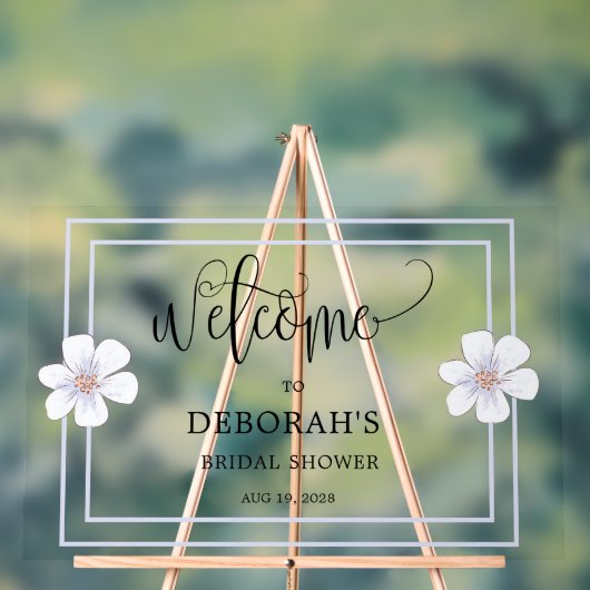 ロマンチックなライラックの花の ブライダルシャワー アクリルサイン (ニュートラル)