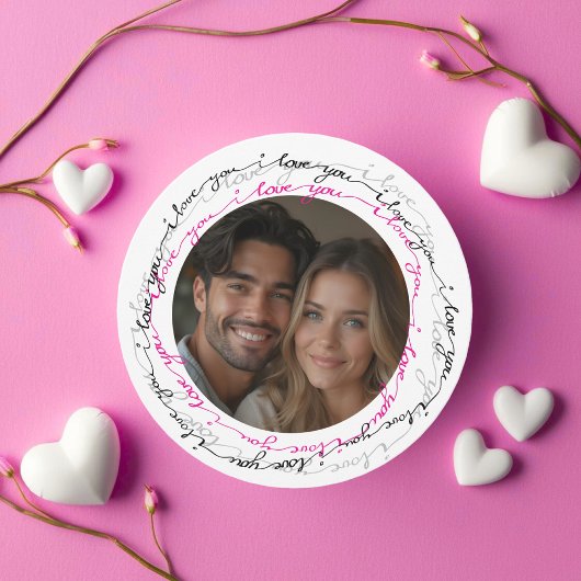 ロマンチックなラウンドフォトとハート私はあなたを愛 シーズンカード