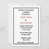 ロマンチックなラスベガス モダン ウェディング 招待状 (裏面)