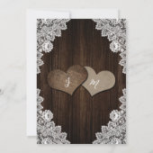 ロマンチックなラップとレースのストリングラ結婚イト 招待状 (裏面)