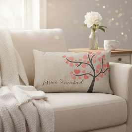 ロマンチックなラブツリー カップルネームズ バレンタインズ ランバークッション