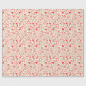 ロマンチックなラブハートとドードルズギフト ラッピングペーパー (フラット)