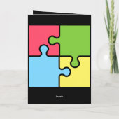 ロマンチックなラブパズルパーソナライズされたグリーティングカード 招待状 (裏面)