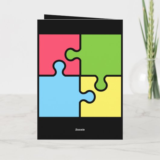 ロマンチックなラブパズルパーソナライズされたグリーティングカード 招待状 (裏面)