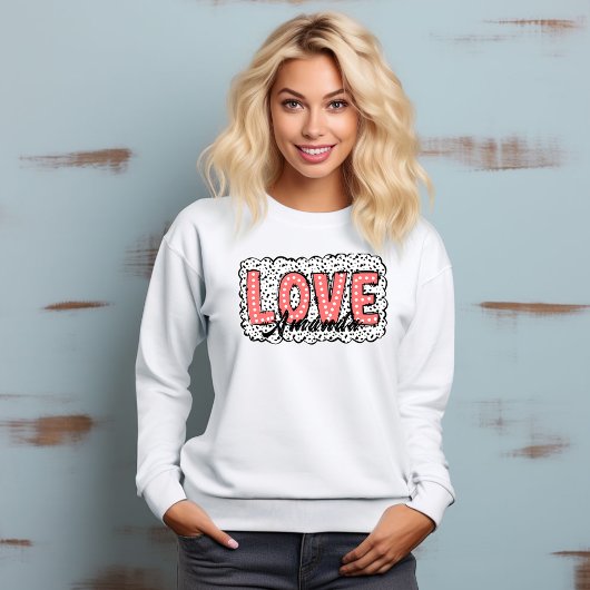 ロマンチックなラブピンク点々のあるのダルメーションプリントTシャツ Tシャツ