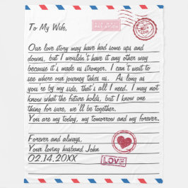 ロマンチックなラブレターバレンタインデー記念日 フリースブランケット