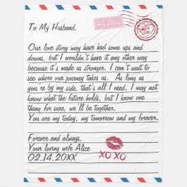 ロマンチックなラブレターバレンタインデー記念日 フリースブランケット