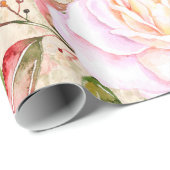 ロマンチックなラブレター&フラワー壁紙 ラッピングペーパー (ロールコーナー)