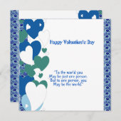 ロマンチックなラブ引用文スイープハートバレンタインカード (正面/裏面)