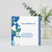 ロマンチックなラブ引用文スイープハートバレンタインカード (スタンド正面)