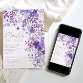 ロマンチックなラベンダーの野生の花春母の日 招待状
