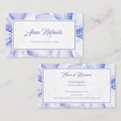 ロマンチックなラベンダーパープルフローラ水彩花 名刺 (正面/裏面)