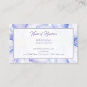 ロマンチックなラベンダーパープルフローラ水彩花 名刺 (裏面)