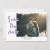 ロマンチックなラベンダーフォトデートを保存 招待状 (正面)