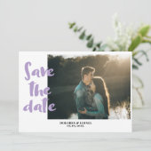 ロマンチックなラベンダーフォトデートを保存 招待状 (スタンド正面)