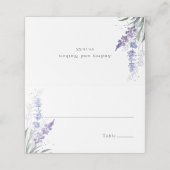 ロマンチックなラベンダーフローラ水彩 プレイスカード (外部開封)