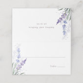 ロマンチックなラベンダーフローラ水彩 プレイスカード (外部開封)