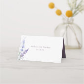 ロマンチックなラベンダーフローラ水彩 プレイスカード (裏面)