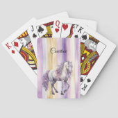 ロマンチックなラベンダーホワイトホース トランプ (裏面)