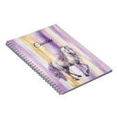 ロマンチックなラベンダーホワイトホース ノートブック (右側)