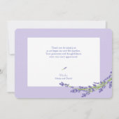 ロマンチックなラベンダー結婚フォトのサンキューカード サンキューカード (裏面)
