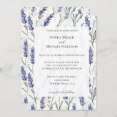 ロマンチックなラベンダー結婚フローラ 招待状 (正面/裏面)