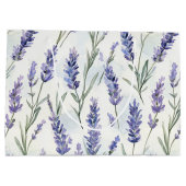 ロマンチックなラベンダー フラワーズ ウェディング ラージペーパーバッグ (裏面)