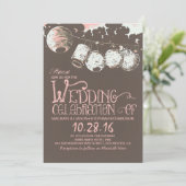 ロマンチックなランタンライトヴィンテージ結婚式 招待状 (スタンド正面)