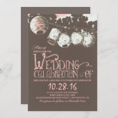 ロマンチックなランタンライト ヴィンテージ結婚式招待状 招待状 (正面/裏面)