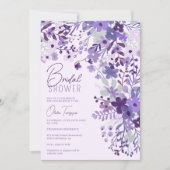 ロマンチックなラヴェンド野生の花春ブライダルシャワー 招待状 (正面)