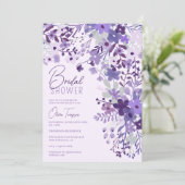 ロマンチックなラヴェンド野生の花春ブライダルシャワー 招待状 (スタンド正面)