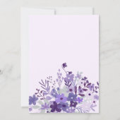 ロマンチックなラヴェンド野生の花春ブライダルシャワー 招待状 (裏面)