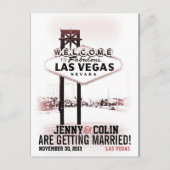 ロマンチックなラ結婚スベガスの写真は日付を保存 案内ポストカード (正面)