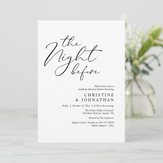 ロマンチックなリハーサル結婚ディナーの前夜 招待状 (スタンド正面)