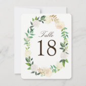 ロマンチックなルーストウッドランドのテーブルナンバーカード 招待状 (正面)