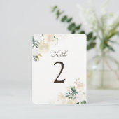 ロマンチックなルースド ウッドランド テーブルナンバー カード 招待状 (スタンド正面)